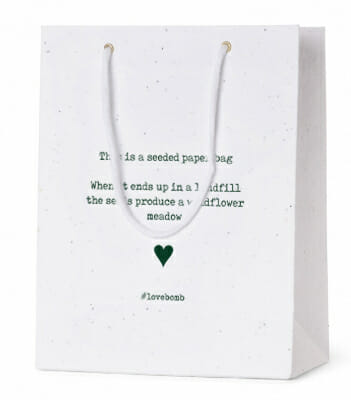 Seed Paper Carrier Bags #LoveBomb