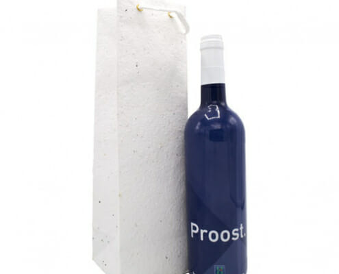 Custom Printed Paper Wine Bag made from Seed Paper