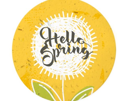 Hello Spring - Seeded Paper Medium Coaster