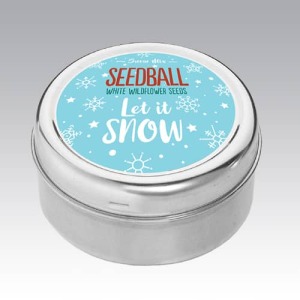 Seedball Tin with Let It Snow strapline