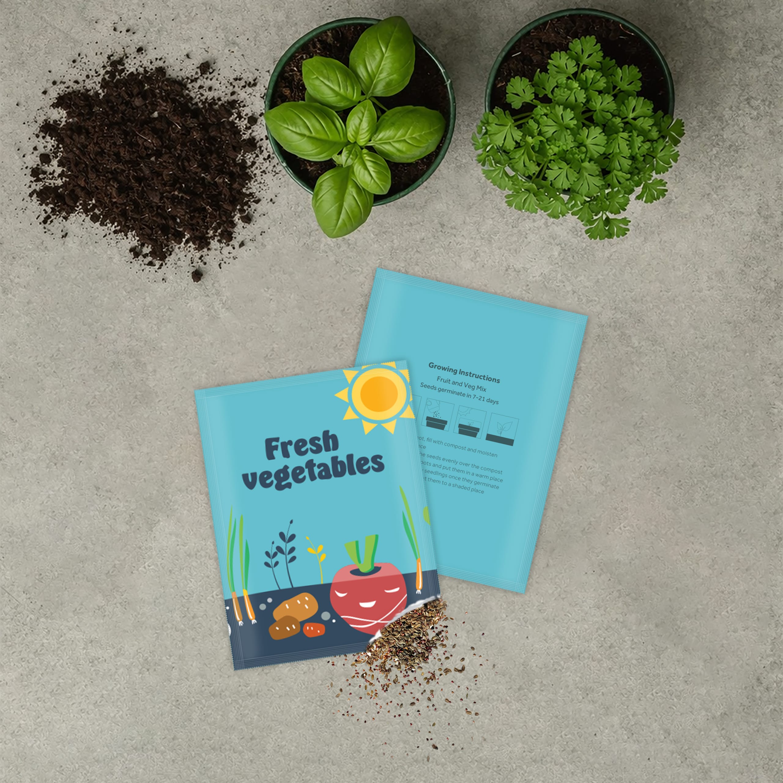 Medium Seed Packet - Gloss - Example Artwork (3D) (SPK-024) Lifestyle