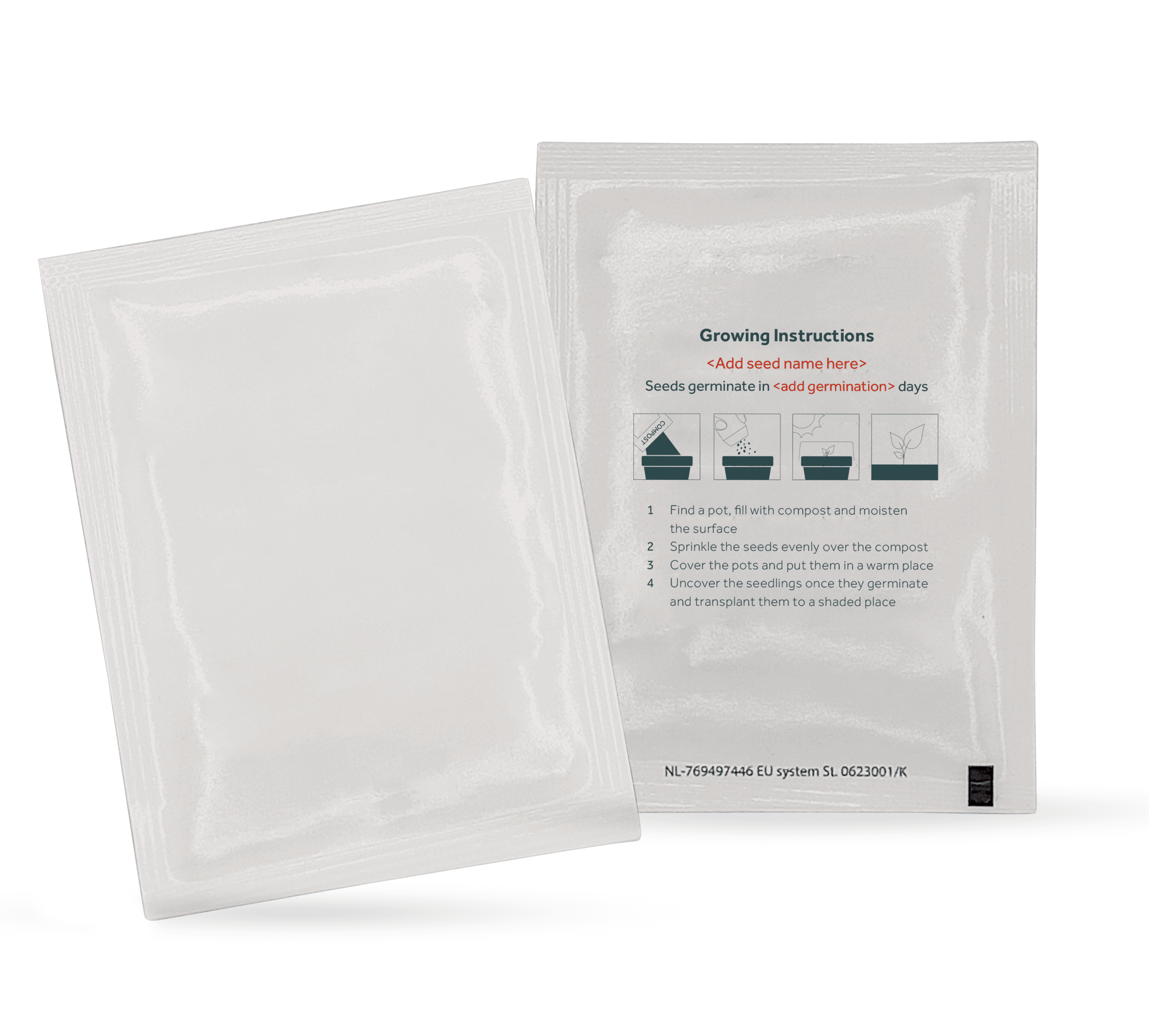 Medium Seed Packet - Gloss - Example Artwork (3D) (SPK-024) Unbranded