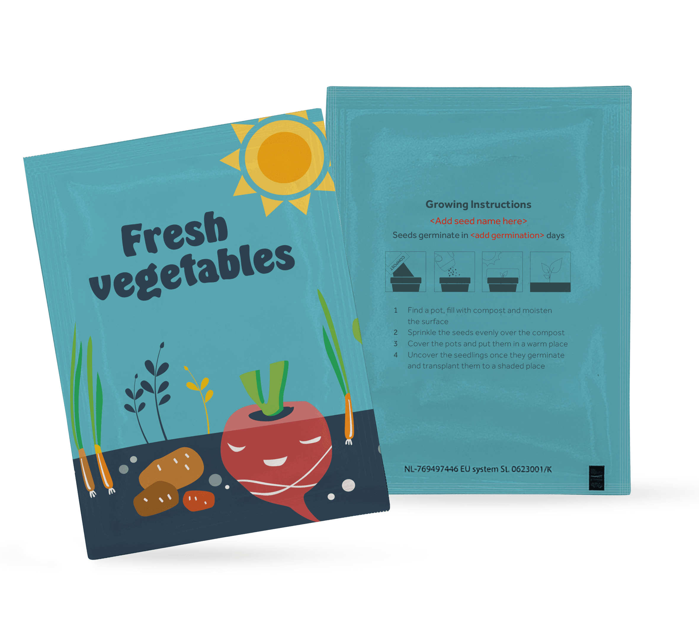 Medium Seed Packet - Gloss - Example Artwork (3D) (SPK-024)