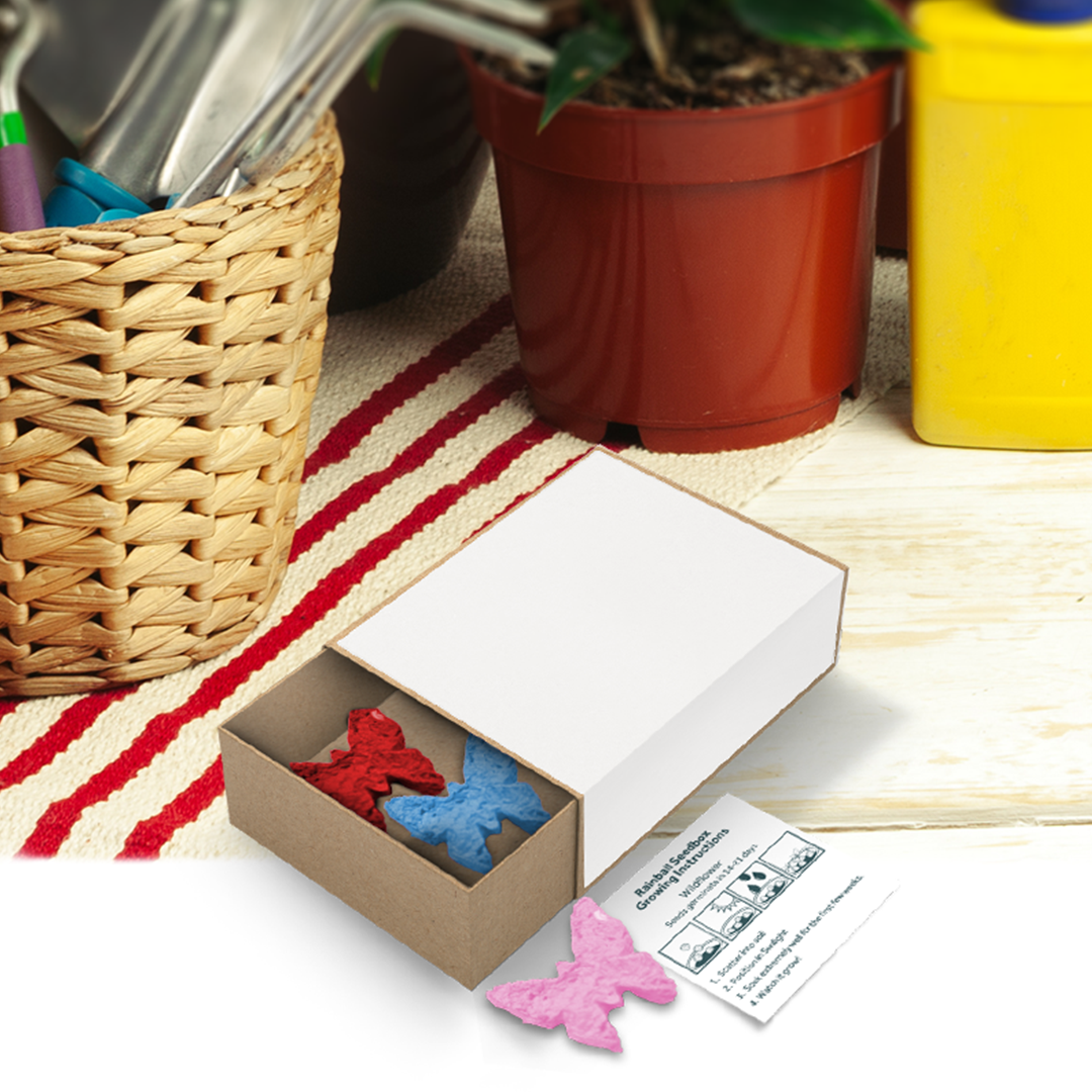 Rainball Seedboxes - Example Artwork (3D)_Butterfly Shape_Lifestyle image(GGS-010) Unbranded