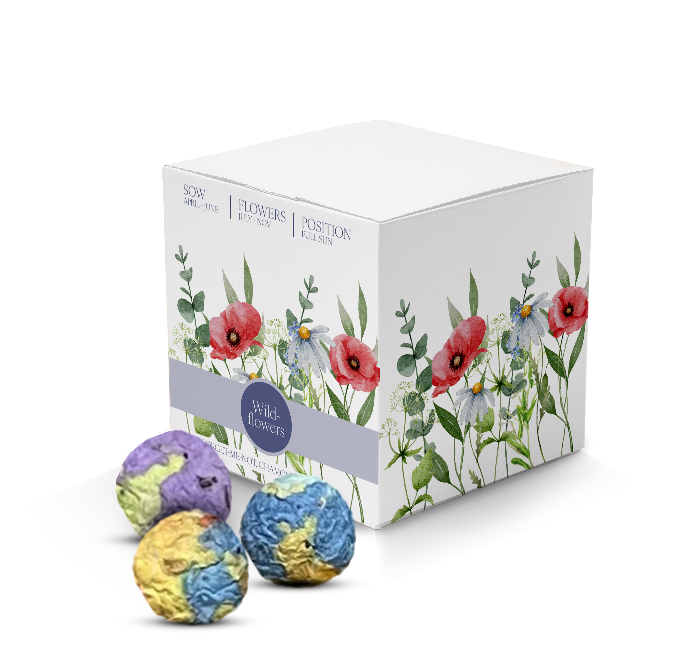 Essentials Rainballs Seed Cubes - Example Artwork (Wildflowers) (3D) (ESS-006) Unbranded (1)