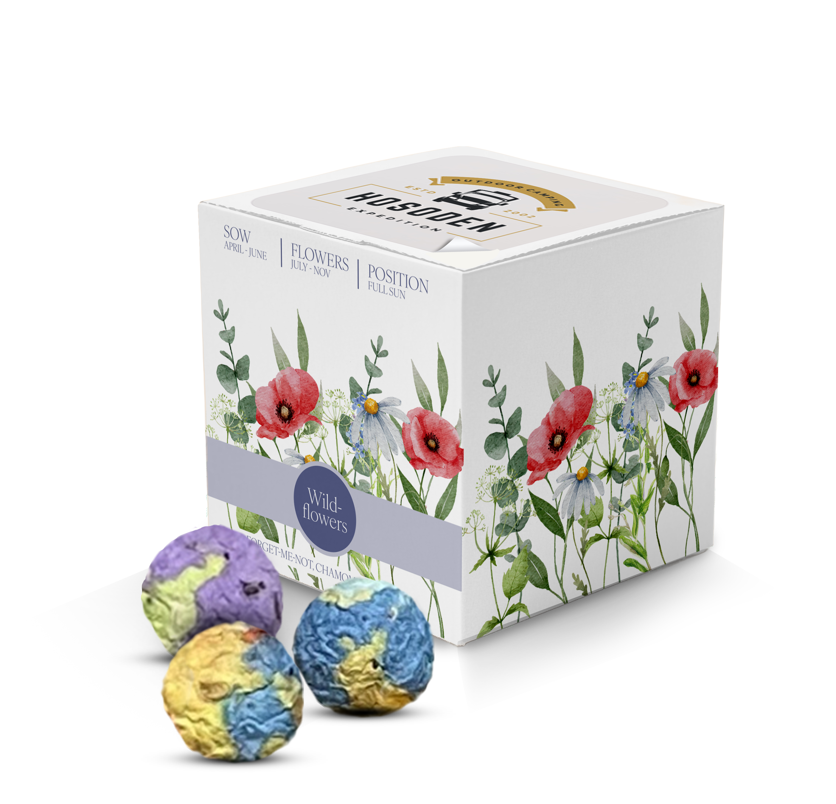 Essentials Rainballs Seed Cubes - Example Artwork (Wildflowers) (3D) (ESS-006)