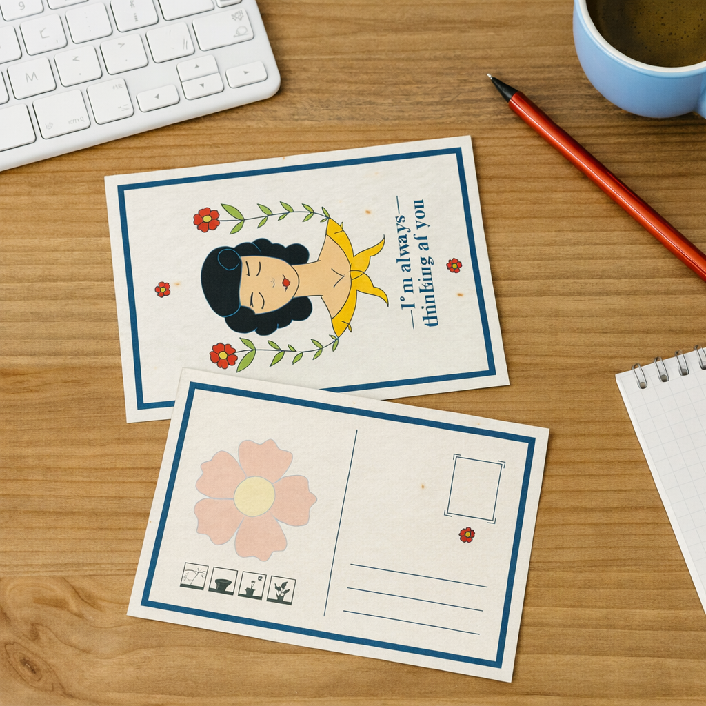 Seeded Paper Postcard A7 (2PP) - lifestyle (3D) (SPR-054