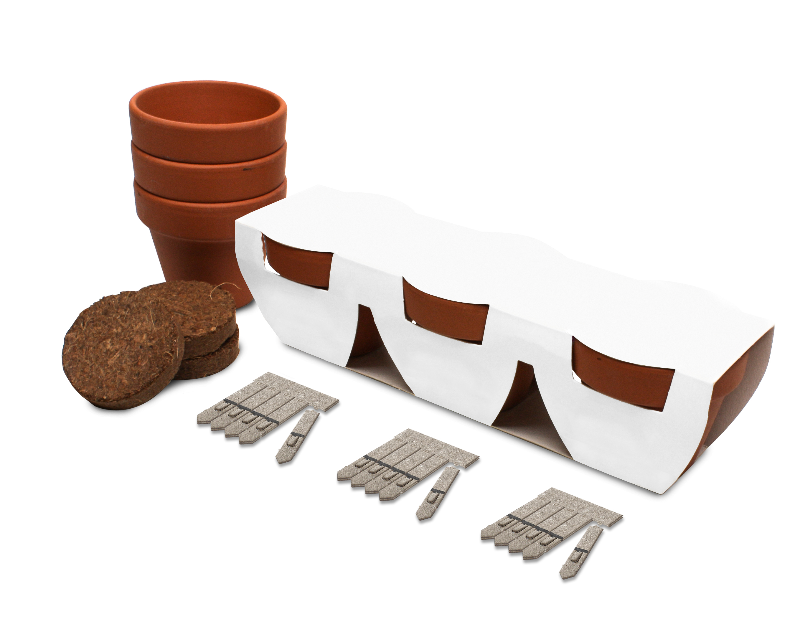 Trio of plant pot seed kits