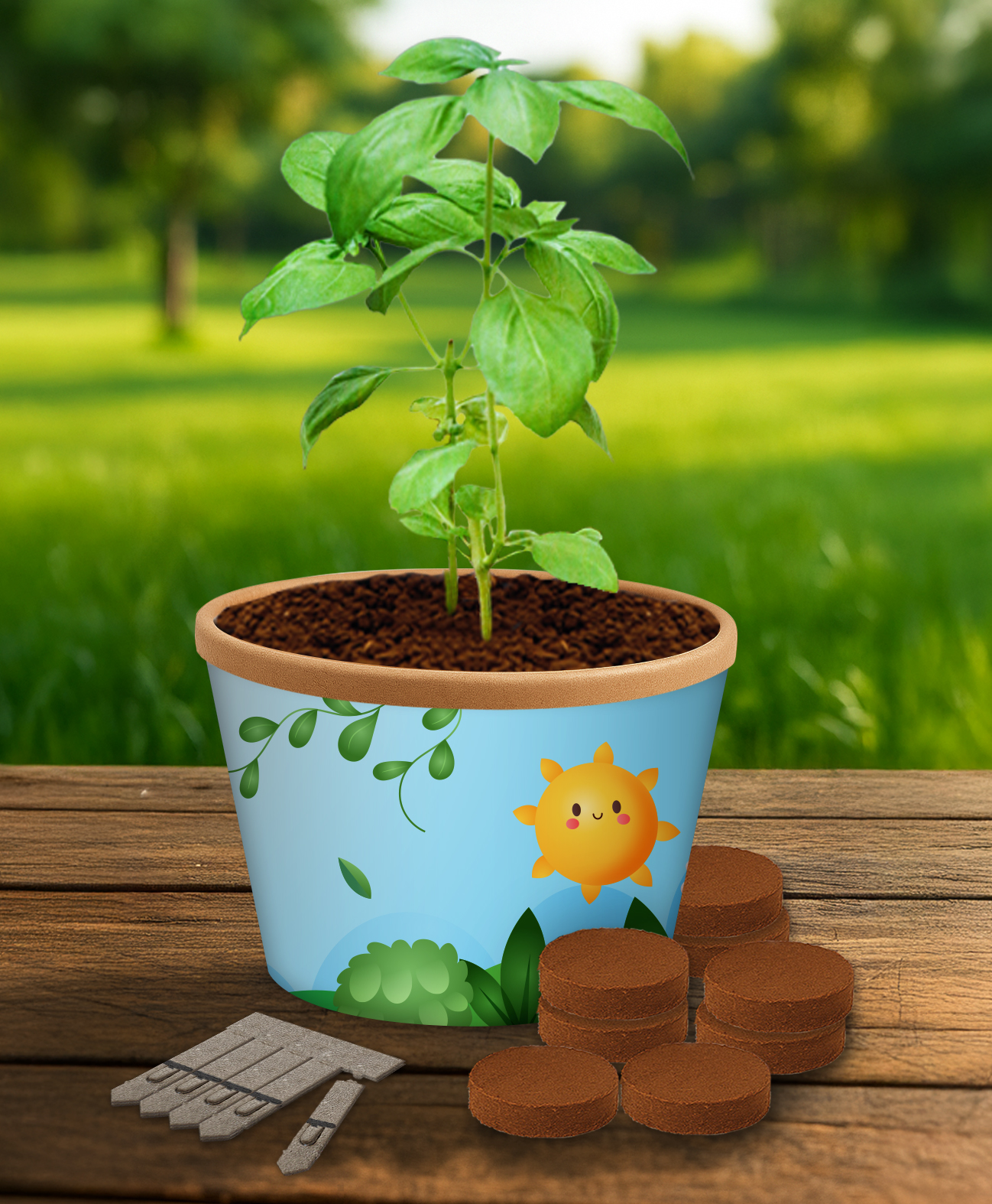 Desktop Cup Gardens - Example Artwork (3D) (GKS-031)_Lifestyle_Growing plant