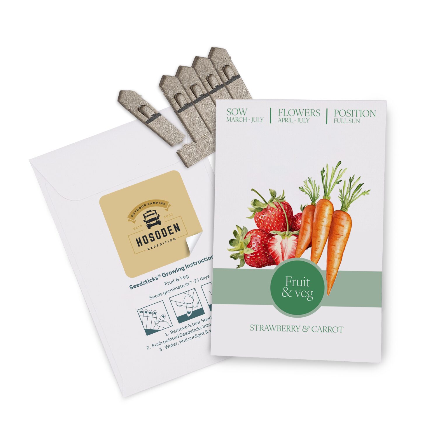 Essentials Medium Seed Packet Envelope - Example Artwork (3D) (Fruit & Veg)
