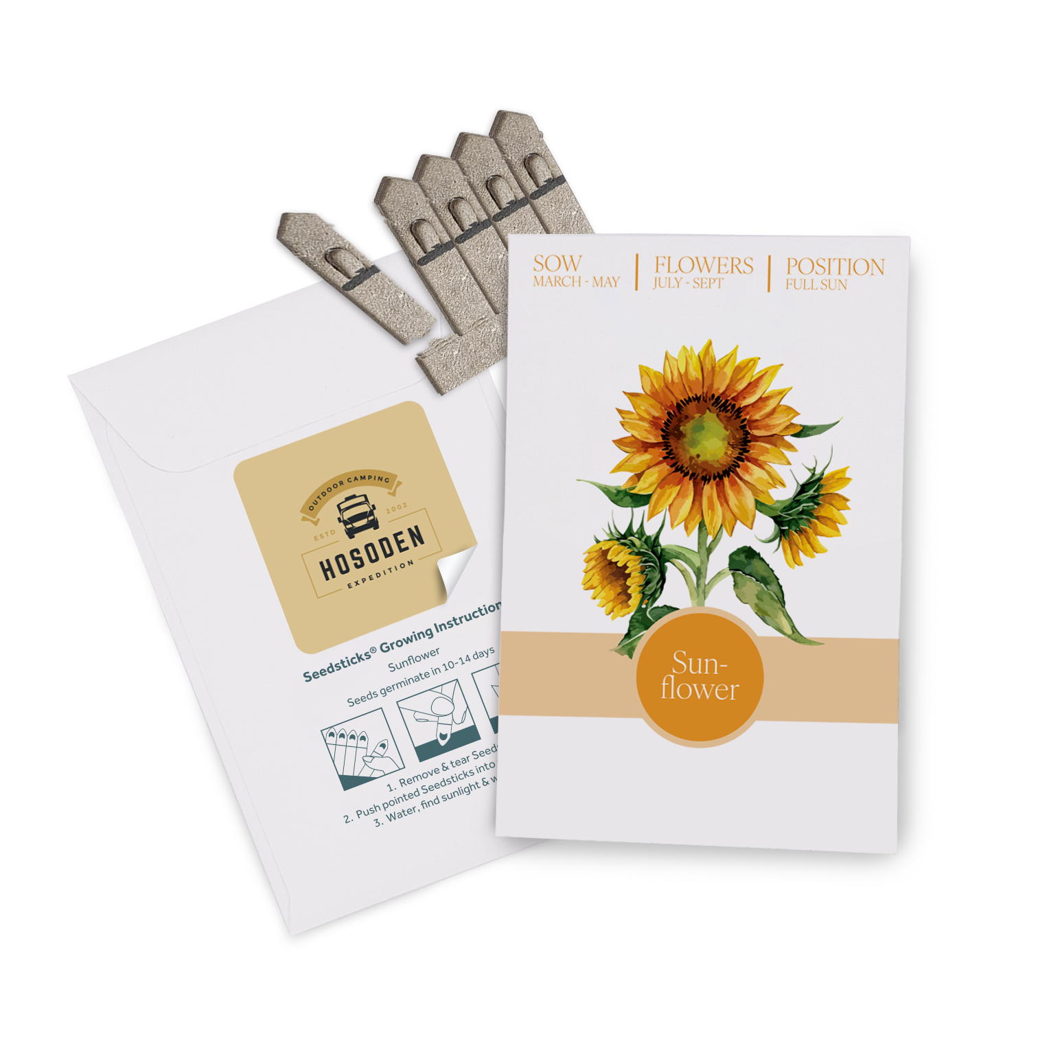 Essentials Medium Seed Packet Envelope - Example Artwork (3D) (Sunflower)