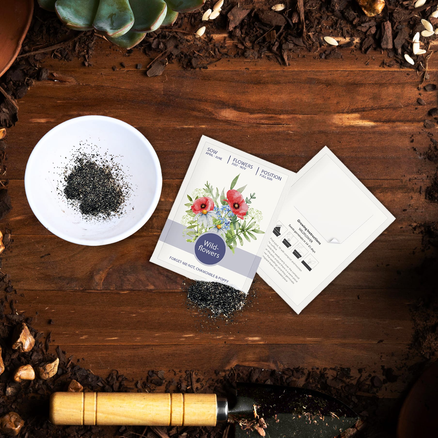 Essentials Seed Packets - Example Artwork (3D) (ESS-001) (Wildflower) Lifestyle Unbranded