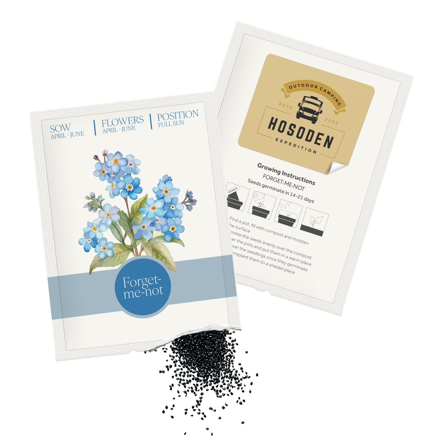 Essentials Seed Packets - Example Artwork (Forget-me-not)