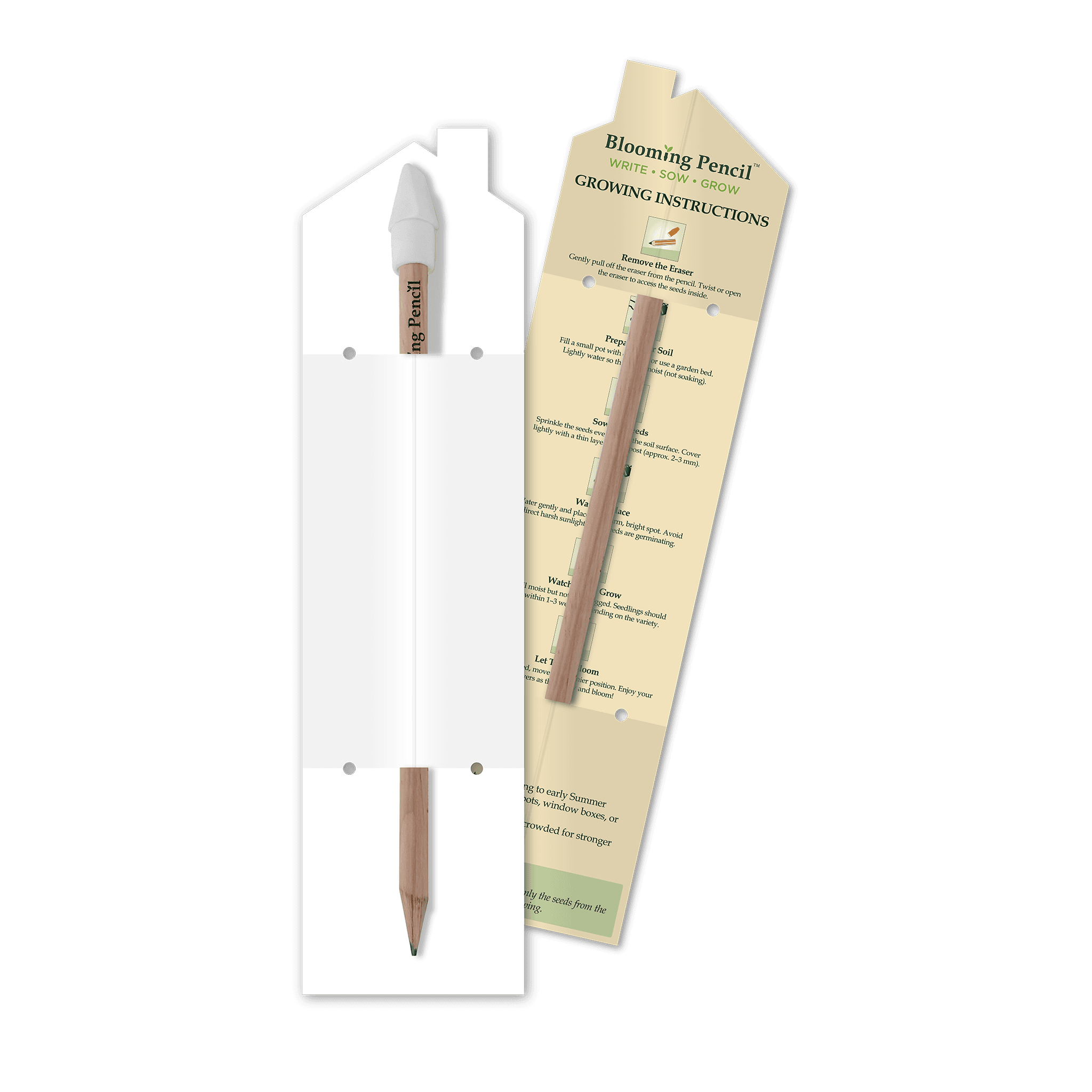 Blooming Pencil House Shaped Backing Card (STA-023) - Example Artwork (3D) Unbranded