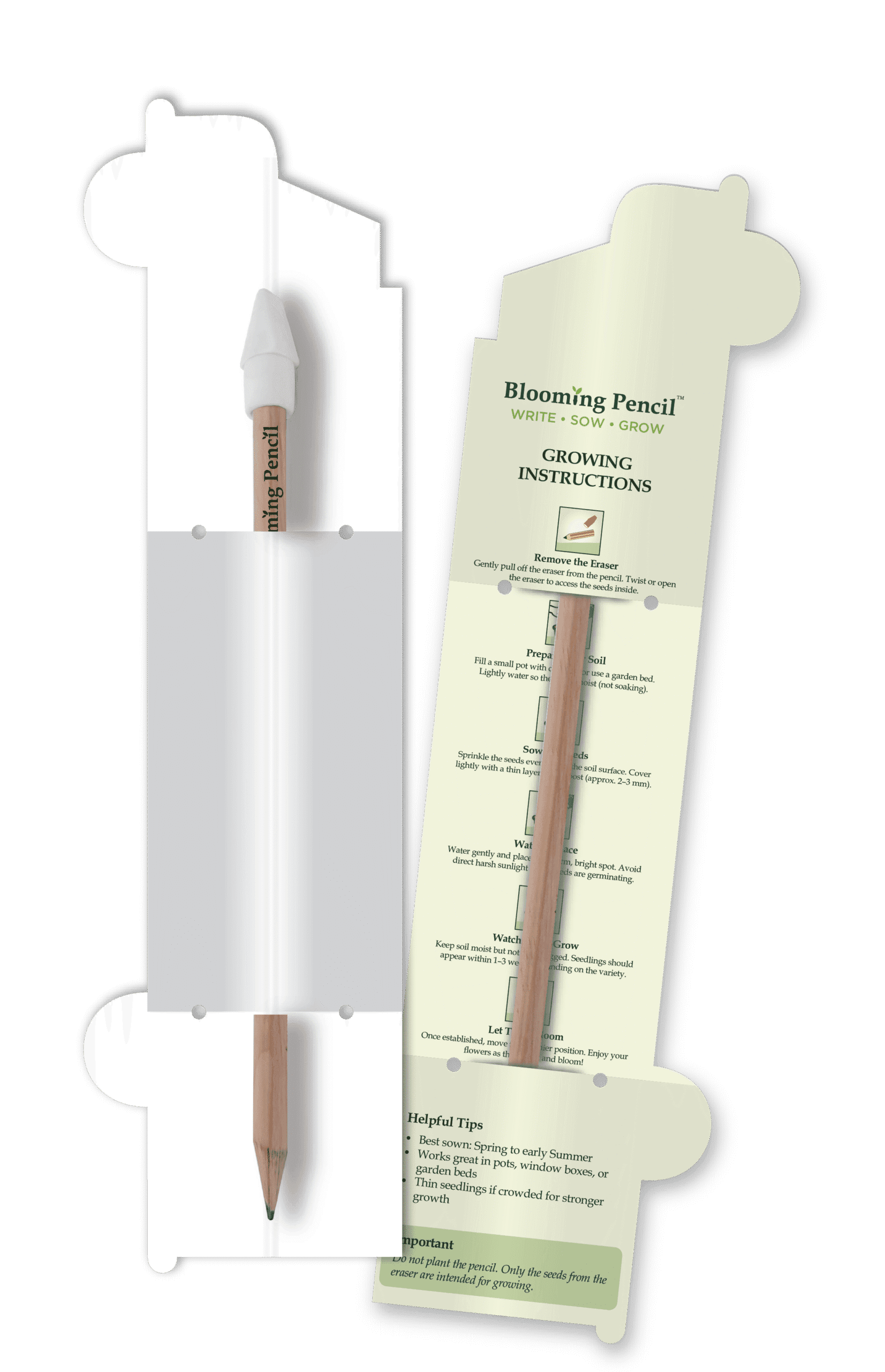 Blooming Pencil with Van Shaped Backing Card (STA-025) - Example Artwork (3D) Unbranded