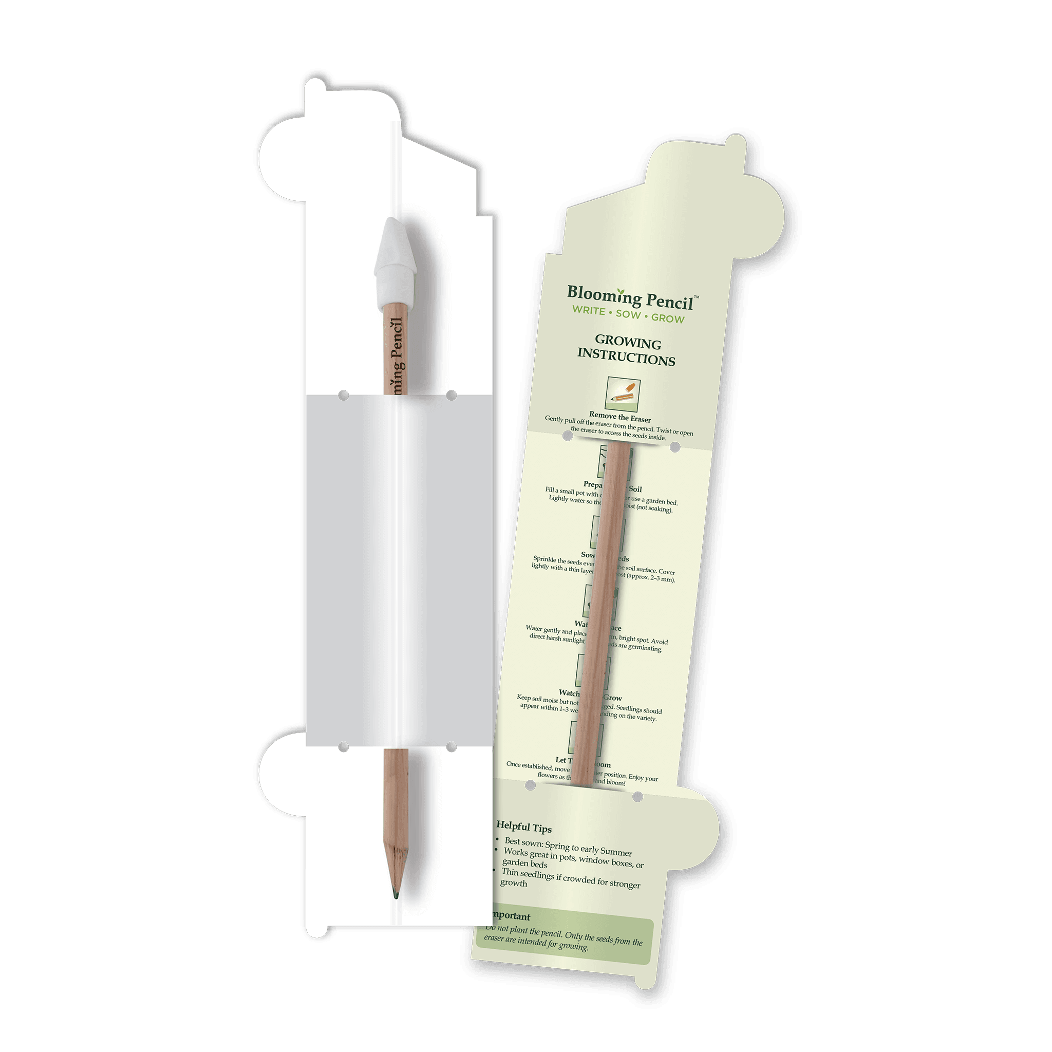 Blooming Pencil with Van Shaped Backing Card (STA-025) - Example Artwork (3D) Unbranded