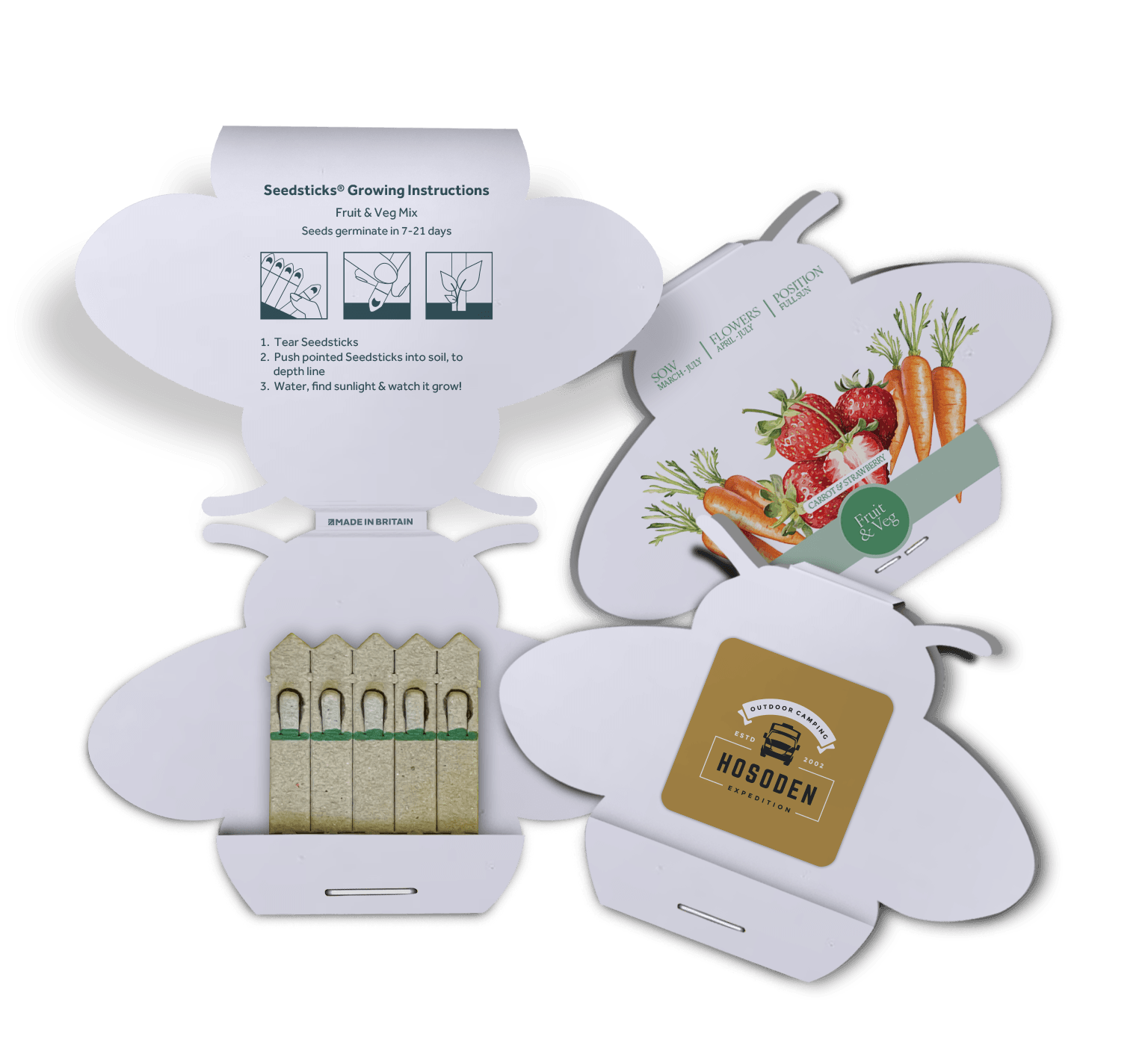 Essentials Bee Seedsticks® - Example Artwork (3D) (Fruit & Veg Mix)
