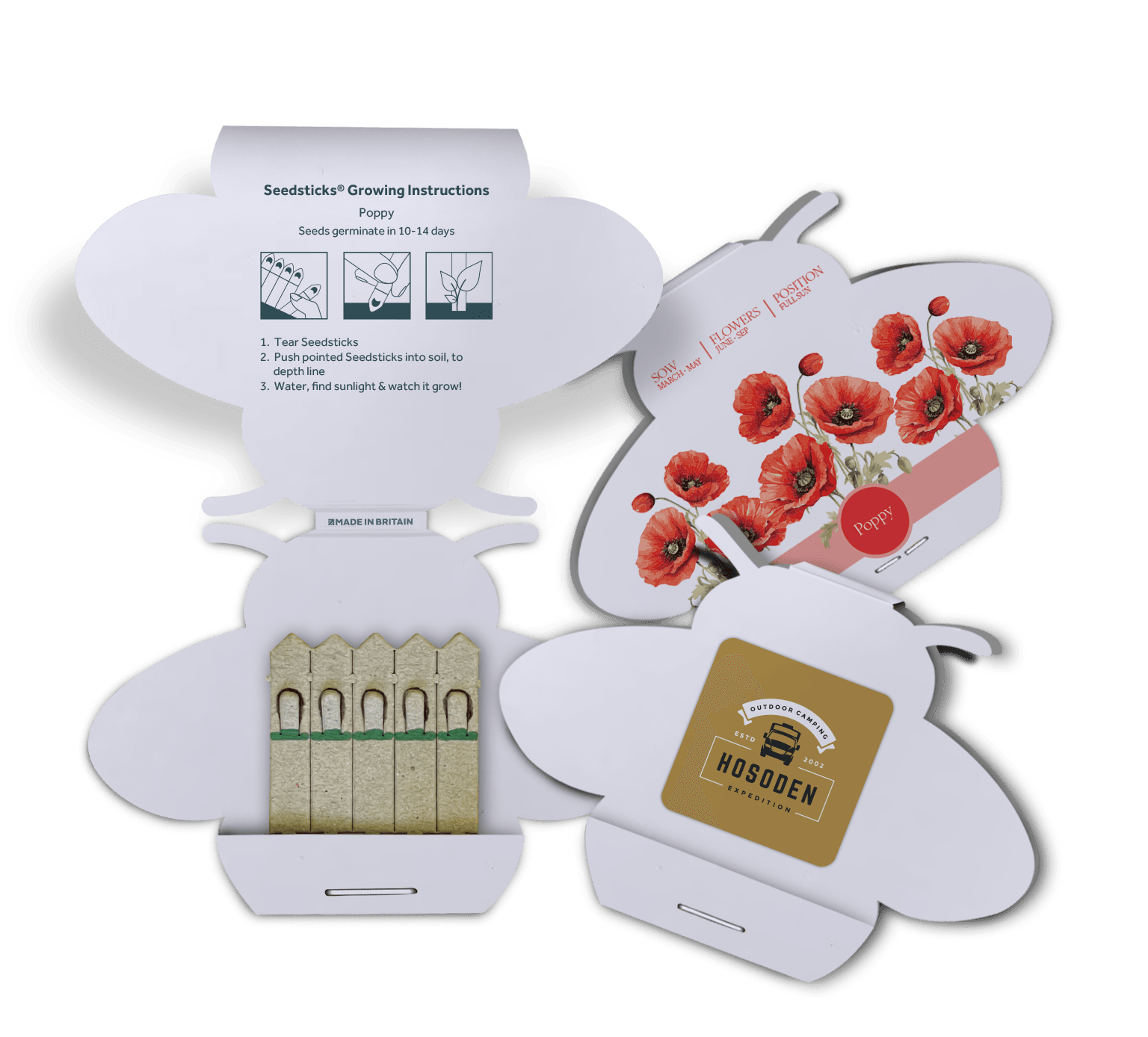 Essentials Bee Seedsticks® - Example Artwork (3D) (Poppy)