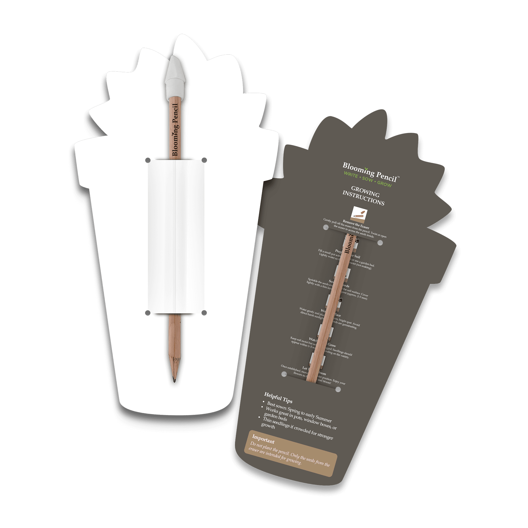 Plant Pot Shape Blooming Pencil with Sleeve - Example Artwork (3D) Unbranded
