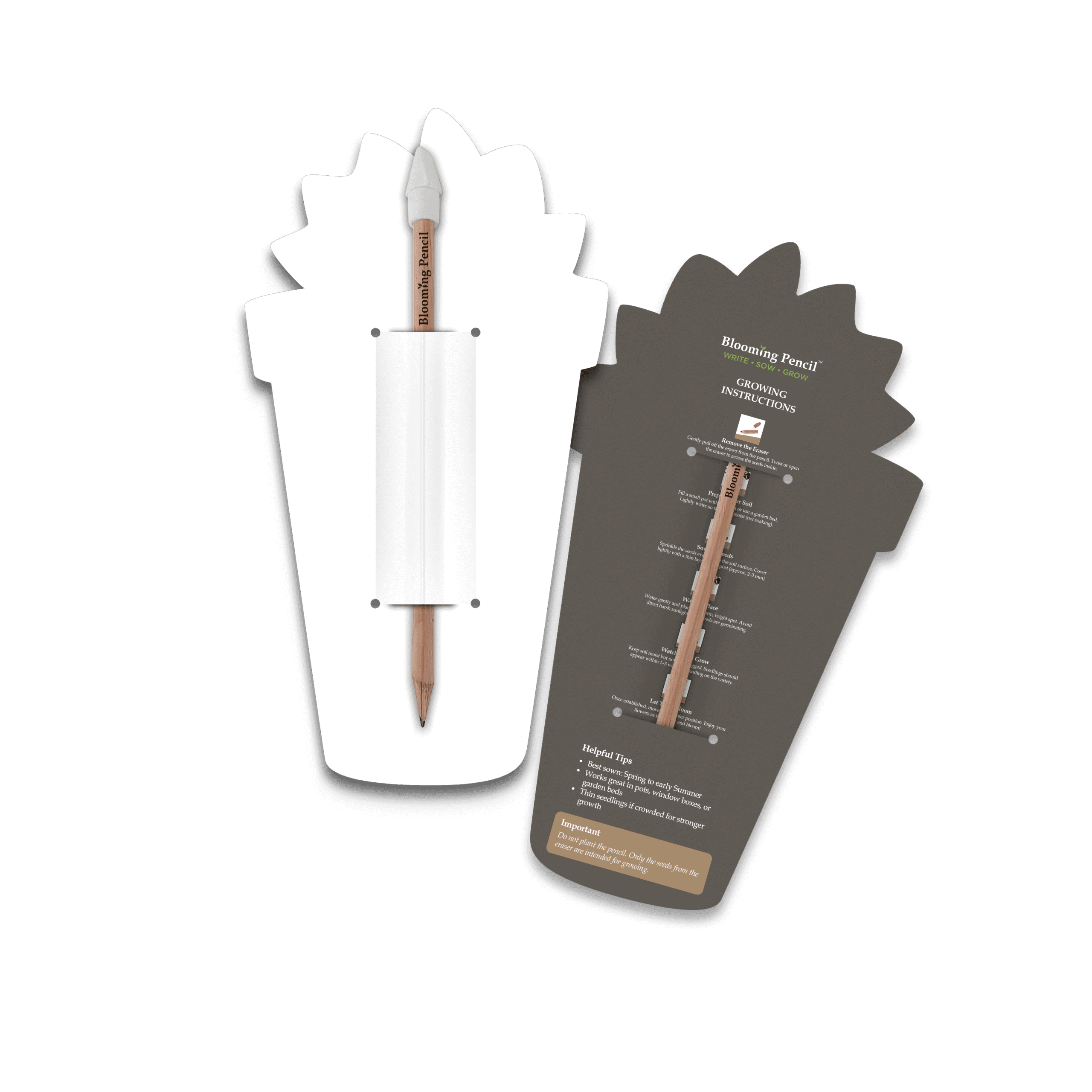 Plant Pot Shape Blooming Pencil with Sleeve - Example Artwork (3D) Unbranded